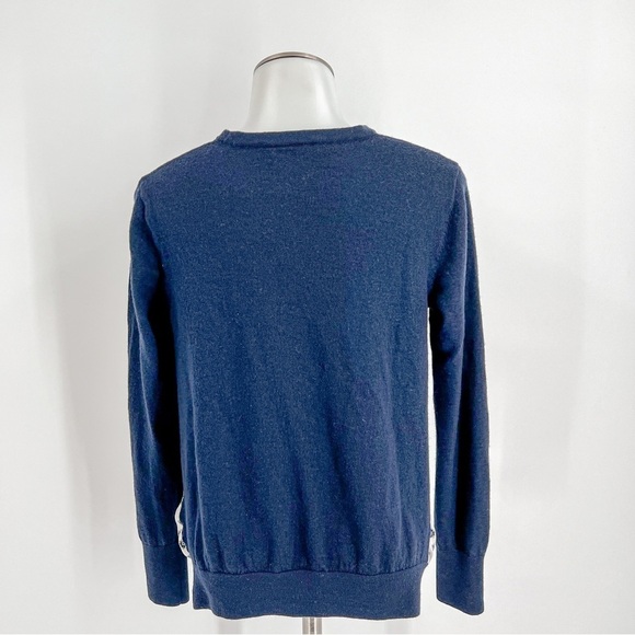 Equipment Femme “Roland” silk/wool navy/white sweater - Picture 5 of 7